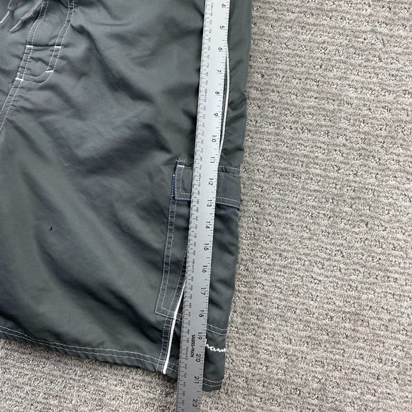 Champion Swim Trunks Men Medium M Gray Blue Bathing Suit Board Shorts Embroider - Picture 12 of 12